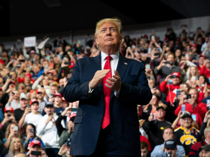 FILE - President Donald Trump arrives to speak at a campaign rally at the Knapp Center on the campus of Drake University, Jan. 30, 2020, in Des Moines, Iowa. Republican presidential prospects are streaming into Iowa, the leadoff presidential caucus state. Notably absent from the lineup, at least for now, …