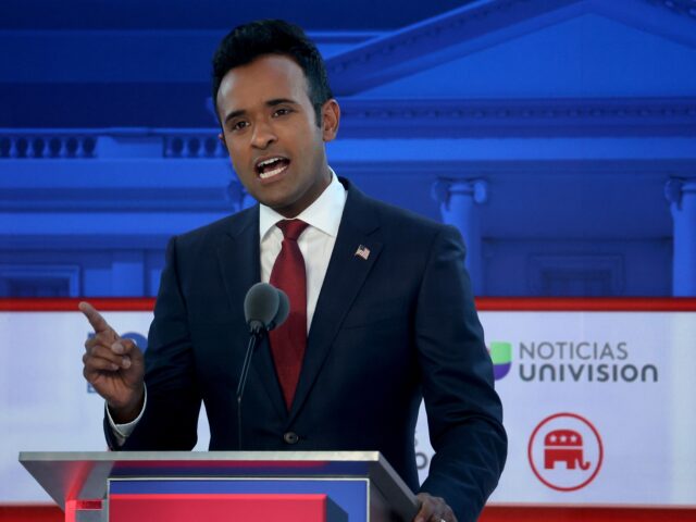 SIMI VALLEY, CALIFORNIA - SEPTEMBER 27: Republican presidential candidate Vivek Ramaswamy