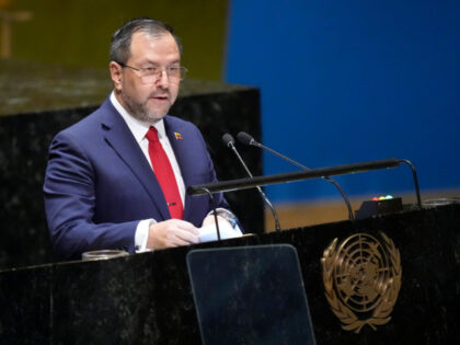 Venezuela's Foreign Minister Yvan Gil Pinto addresses the 78th session of the United Natio