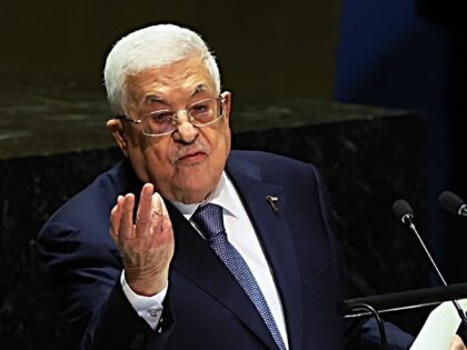NEW YORK, NEW YORK - SEPTEMBER 21: President of the State of Palestine Mahmoud Abbas speak