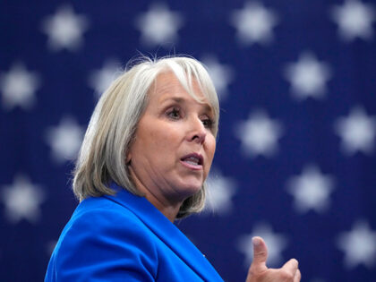 New Mexico Gov. Michelle Lujan Grisham speaks at the Arcosa Wind Towers, Aug. 9, 2023, in Belen, N.M. Grisham on Friday, Sept. 8, issued an emergency public health order that suspends the open and permitted concealed carry of firearms in Albuquerque for 30 days in the midst of a spate …
