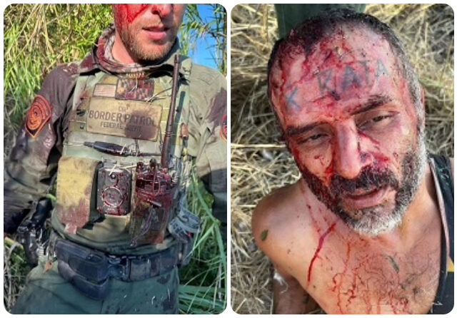 A RGV Sector Border Patrol agent is violently assaulted by a suspected drug cartel informant. (Myra Flores via X)