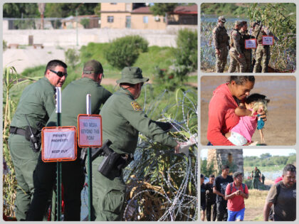 Border Patrol Agents Cut Razor Wire in Eagle Pass. (Randy Clark/Breitbart Texas)