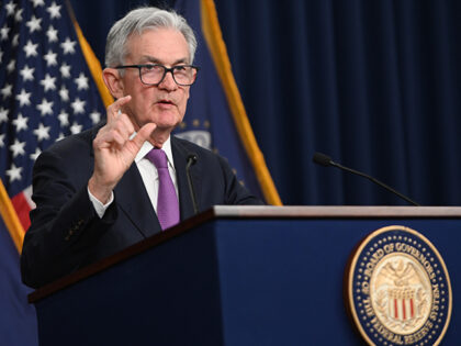 U.S. Federal Reserve Chair Jerome Powell speaks during a news conference after a Federal Open Market Committee meeting on September 20, 2023, in Washington, DC. (Chen Mengtong/China News Service/VCG via Getty Images)