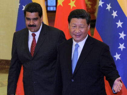 BEIJING, CHINA - SEPTEMBER 1: Chinese President Xi Jinping meets with Venezuela's President Nicolas Maduro at the Great Hall of the People September 1, 2015, in Beijing, China. Maduro is visiting China seeking financial assistance as Venezuela has been hit hard by recession. (Photo by Parker Song-Pool/Getty Images)