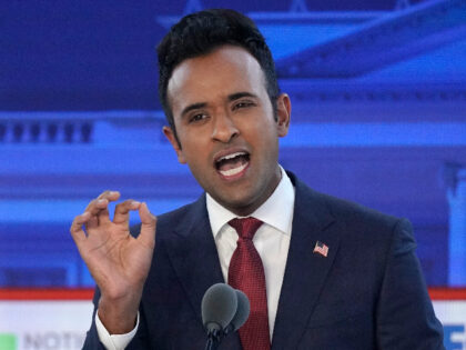 Businessman Vivek Ramaswamy speaks during a Republican presidential primary debate hosted by FOX Business Network and Univision, Wednesday, Sept. 27, 2023, at the Ronald Reagan Presidential Library in Simi Valley, Calif. (AP Photo/Mark J. Terrill)