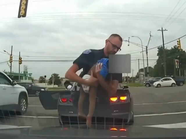 During a traffic stop, a Michigan police officer saved the life of a baby in a speeding Ca