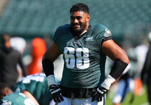 Australian offensive tackle Jordan Mailata of the Philadelphia Eagles is among the players