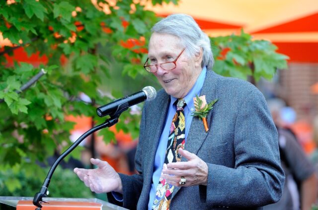 Former Baltimore Orioles third baseman Brooks Robinson, shown at a ceremoby honoring his c