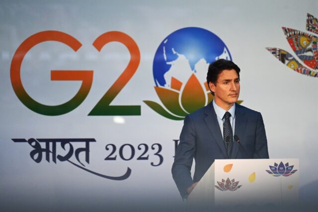 Canadian Prime Minister Justin Trudeau speaks after the closing of the G20 summit in New D