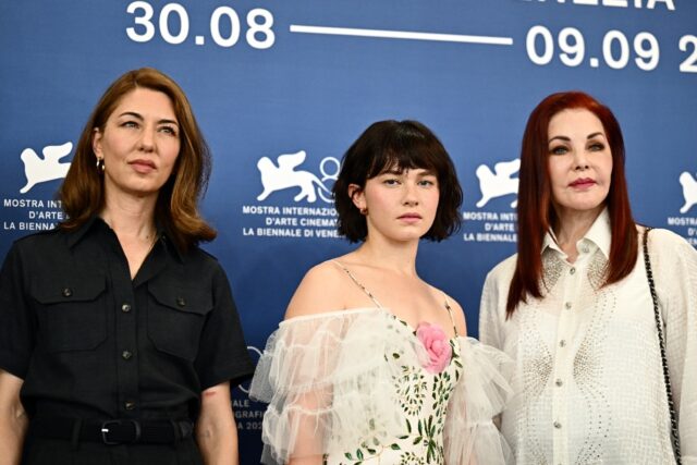 Coppola was joined by Priscilla Presley and the actress who plays her, Cailee Spaeny, for