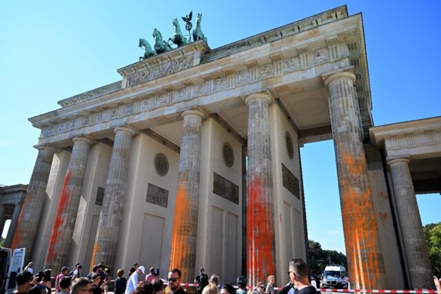 'Last Generation' climate activists said they had sprayed orange warning paint on the six