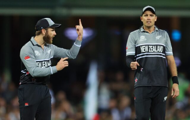 Kane Williamson (L) and Tim Southee (R) have been named in an experienced New Zealand squa