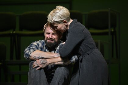 Opera singers Joyce DiDonato (R) and Ryan McKinny play the main characters in 'Dead Man Walking,' which opens the Metropolitan Opera's 2023-24 season
