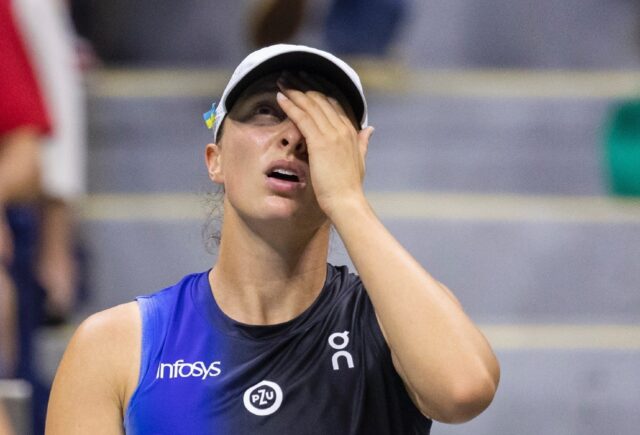 Poland's Iga Swiatek was sent crashing out of the US Open by Latvia's Jelena Ostapenko on