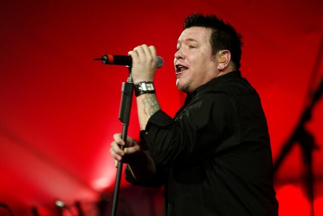 Smash Mouth, with singer Steve Harwell, performs in Los Angeles in November 2003
