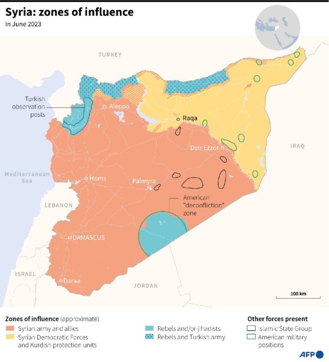 Syria: zones of influence