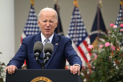 US President Joe Biden speaks at the White House