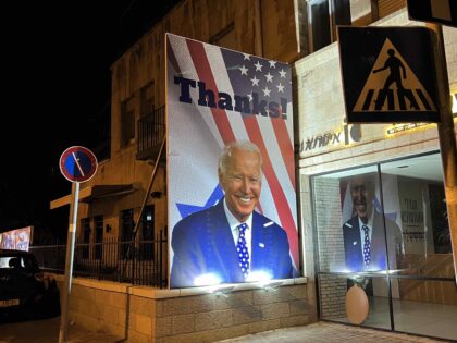 Biden billboard Israel (Joel Pollak / Breitbart News)
