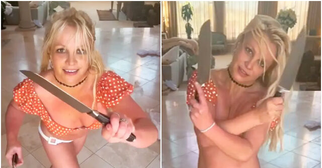Britney Spears Posts Another Video Dancing With Knives