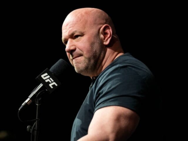 LAS VEGAS, NEVADA - MARCH 03: UFC president Dana White is seen on stage during the UFC 272