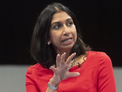 MANCHESTER, UNITED KINGDOM - OCTOBER 05: Attorney General Suella Braverman chairs a session at the Conservative party Annual Conference in Manchester, United Kingdom on May, 15, 2021. (Photo by Ray Tang/Anadolu Agency via Getty Images)