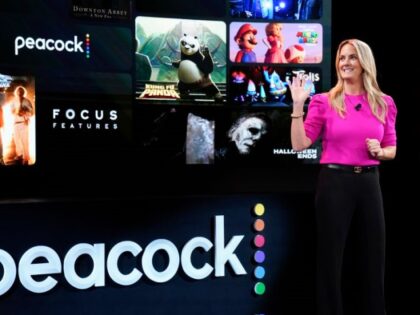 "Peacock NewFront 2023" -- Pictured: Kelly Campbell, President, Peacock and Direct to Cons