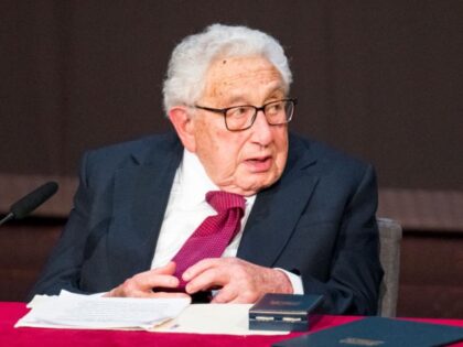 20 June 2023, Bavaria, Fürth: Henry Kissinger, former U.S. Secretary of State, sits on st