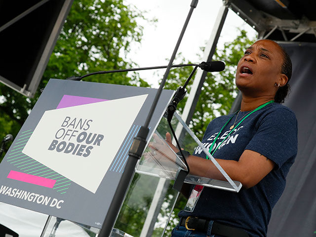Laphonza Butler speaks onstage during the Bans Off Our Bodies Rally on May 14, 2022 in Washington, DC. (Photo by Paul Morigi/Getty Images for Women's March)