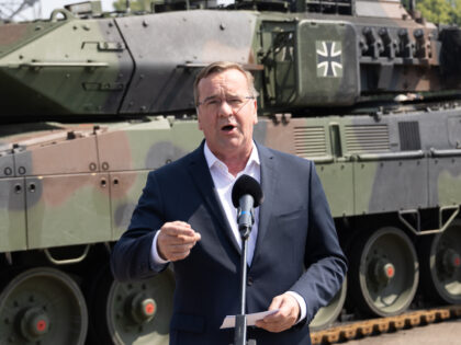BUCKEBURG, GERMANY - JUNE 17: German Defence Minister Boris Pistorius speaks to the media