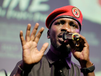 Bobi Wine performs onstage at the Los Angeles premiere of National Geographic Documentary