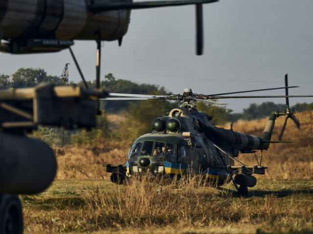 DONETSK REGION, UKRAINE - SEPTEMBER 19: Helicopters of the Ukraine's 18th Army Aviati