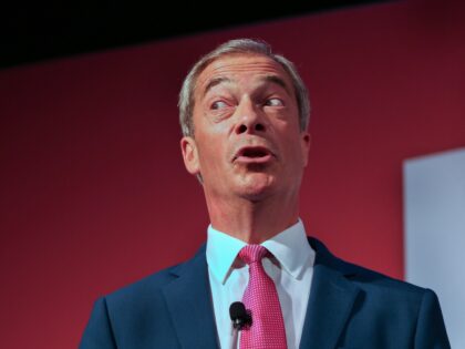 LONDON, UNITED KINGDOM - 2023/10/07: Former Reform UK leader Nigel Farage addresses the co