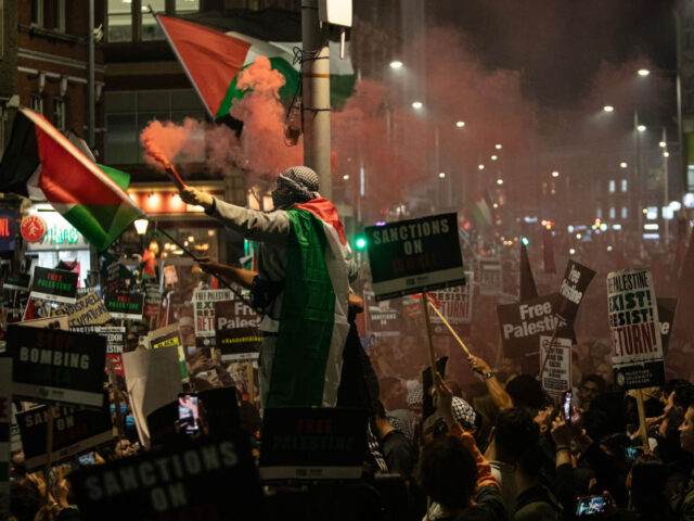 LONDON, UNITED KINGDOM - OCTOBER 09: Thousands of pro-Palestine demonstrators protest outs