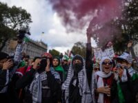 Anti-Israel Activists Wave Jihadist Flag at Pro-Palestine Protest in London