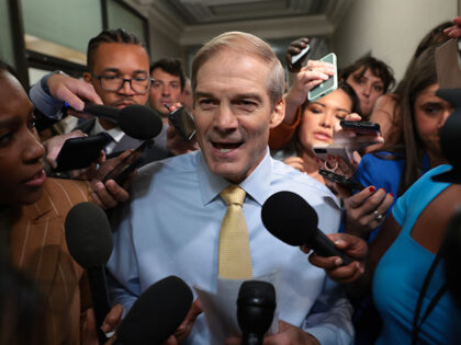 Rep. Jim Jordan (R-OH) speaks to reporters as House Republicans hold a caucus meeting at t