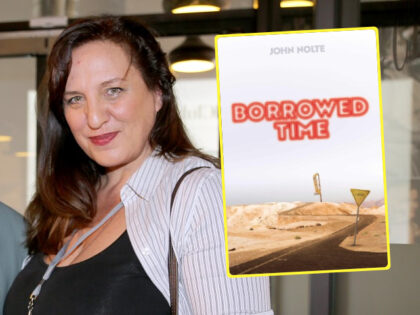 (INSET: Book cover - "Borrowed Time" by John Nolte) Sasha Stone attends Chrysler's Oscar P