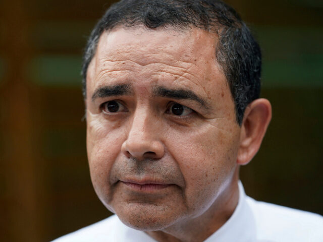 FILE - U.S. Rep. Henry Cuellar, D-Texas, talks to a member of the media during a campaign