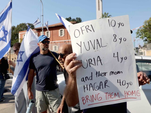 Israeli hostages protest (Gilles Cohen Magen/AFP via Getty)
