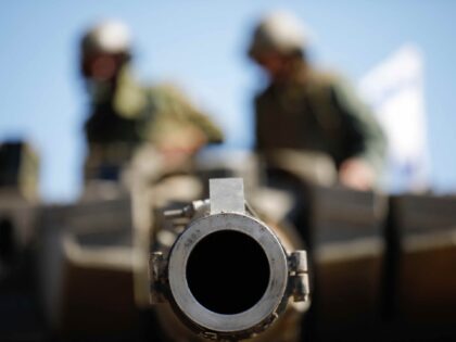 Israeli tank gun (Jalaa Marey / AFP via Getty)