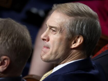 Rep. Jim Jordan (R-OH) listens to nomination speeches for Speaker of the House as the Hous
