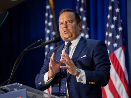 EFFINGHAM, IL - JUNE 28: Former Donald Trump advisor Steve Cortes speaks at at an election-night party for Republican gubernatorial candidate Darren Bailey on June 28, 2022 in Effingham, Illinois. Trump-endorsed Bailey beat out a field of six candidates for the nomination. (Photo by Jim Vondruska/Getty Images)