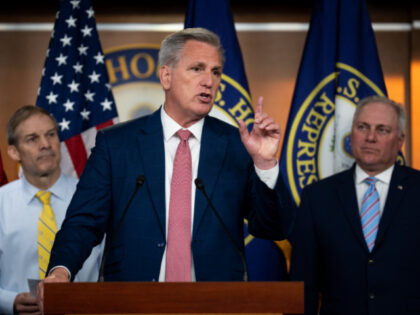 House Minority Leader Kevin McCarthy, R-Calif., speaks during the House Republicans news c