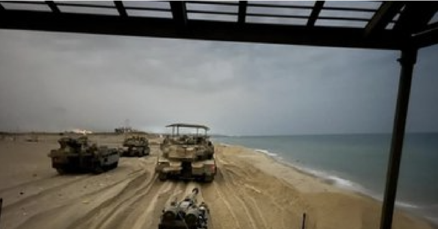 PHOTO: Israeli Armored Vehicles on the Beach in Gaza