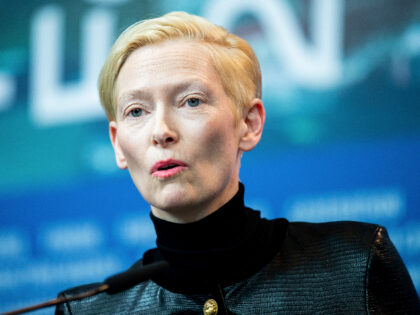 Tilda Swinton attends the "The Souvenir" Press Conference during the 69th Berlin