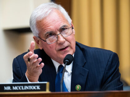 UNITED STATES - SEPTEMBER 20: Rep. Tom McClintock, R-Calif., questions Attorney General Merrick Garland during the House Judiciary Committee hearing titled "Oversight of the U.S. Department of Justice," in Rayburn Building on Wednesday, September 20, 2023. (Tom Williams/CQ-Roll Call, Inc via Getty Images)