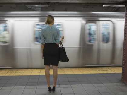 Woman in subway station
