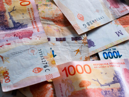 Bank Notes: Argentine 1000 Pesos - stock photo
