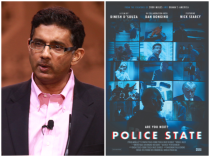 Documentary filmmaker Dinesh D'Souza. (Photo: Gage Skidmore/Flickr; policestatefilm.net)