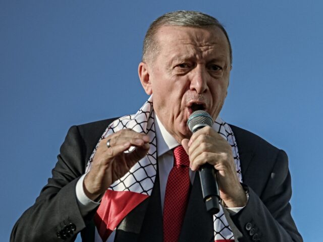 2023/10/28 Istanbul, Turkey. Turkish President, Recep Tayyip Erdogan, gives a speech in so